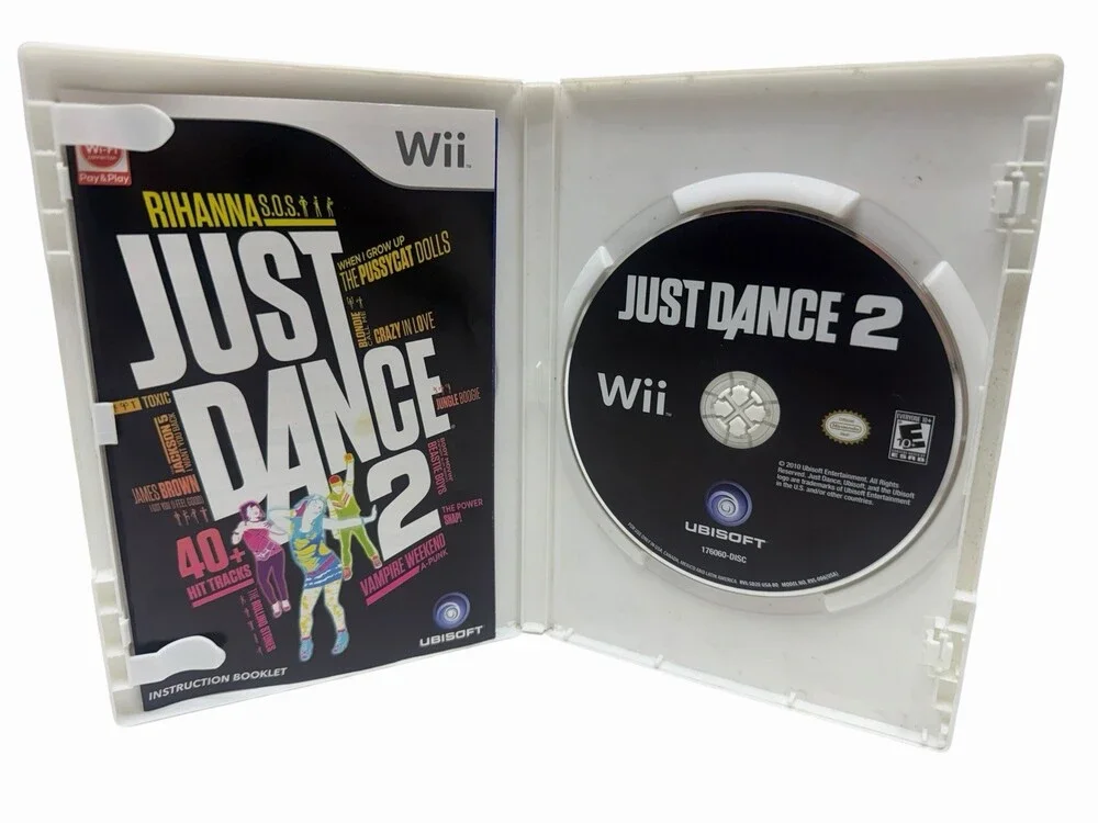 Just Dance 2 Nintendo Wii 2010 Complete CIB w/ Manual Ubisoft 40+ Hit Songs